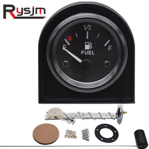 Fuel Gauges 2'' 52mm 12V DC Mechanical Car Fuel Level Gauge Black Oil FG /Car Meter White LED Light Black Rim Automotive Gauges ► Photo 1/6