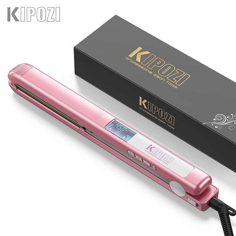 KIPOZI Professional Steam Flat Iron Ceramic Vapor Steam Curler Hair Straightener Fast Heating Iron with LCD display Easy to Use ► Photo 1/6