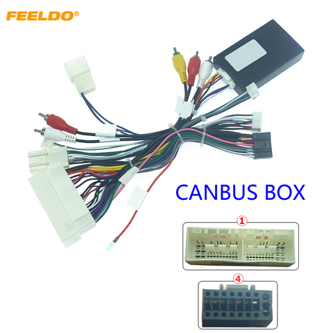 FEELDO Car Audio Android 16PIN Power Wiring Harness Cable Adapter With Canbus Box For Hyundai Mistra Elantra KIA Sorento K3 ► Photo 1/6