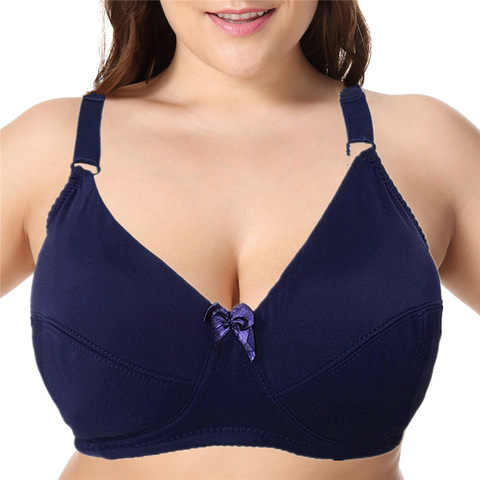 Kobiety Nie podszedł pełny zasięg Bras Plus Size Brassiere Haft  No-Wyściełane Biustonosz Underwire Bralette 32-52 DDD / F / FF / G / H Cup