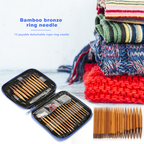 Interchangeable Knitting Needle Set 13 Sizes Aluminum Circular Knitting