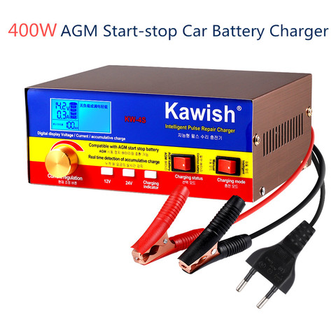 NEW! AGM Start-Stop Car Battery Charger, 400W Intelligent Pulse Repair  12V 20A 24V 15ATruck Motorcycle ► Photo 1/6