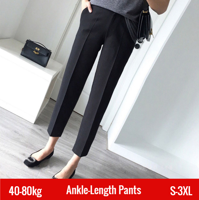 Black suit pants women's pants 2022 spring new casual nine-point pants women's large size loose and thin high waist harem pants ► Photo 1/6