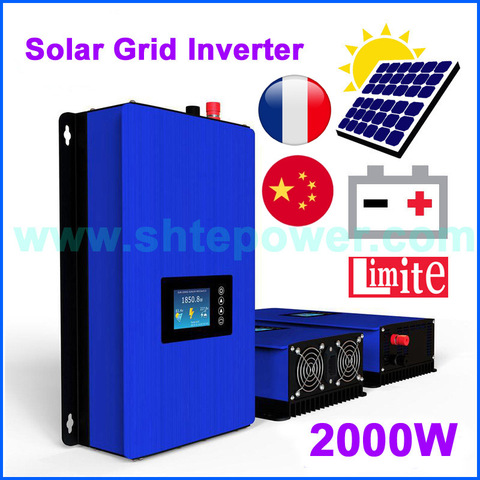 2000W Battery Discharge Power Mode/MPPT Solar Grid Tie Inverter 2KW with Limiter Sensor DC 45-90V AC 220V 230V 240V PV connected ► Photo 1/6