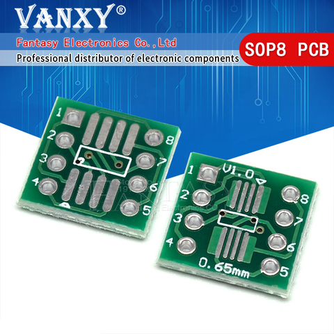 20PCS TSSOP8 SSOP8 SOP8 to DIP8 PCB SOP-8 SOP Transfer Board DIP Pin Board Pitch Adapter ► Photo 1/4