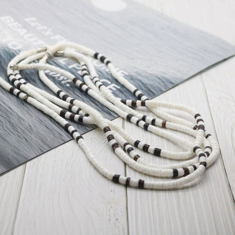 2022 White Bohemian Surfer Necklace Men Natural Shell Choker Necklace Women Tribal Jewelry Best Friend Gifts For Him SU-15 ► Photo 1/6