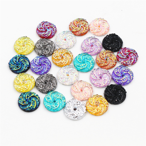 New Fashion 40pcs 12mm Mix Colors Windmill Style Flat back Resin Cabochon For Bracelet Earrings accessories ► Photo 1/4