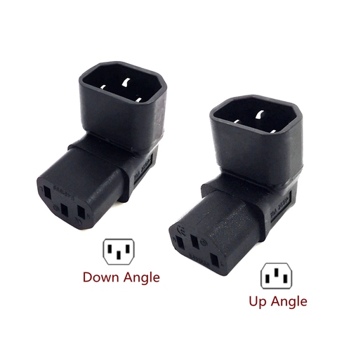 IEC 320 C13 to C14 AC Plug Converter, C14 to C13 Up/Down Angle Power Adapter Plug, 3Pin Female to Male 10A 250V ► Photo 1/6