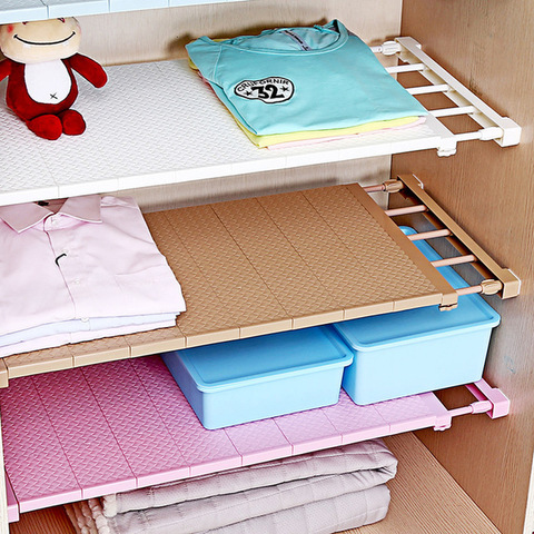 35cm width Retractable Closet Organizer Shelf Adjustable Kitchen Cabinet Storage Holder Cupboard Rack Wardrobe Organizer Shelf ► Photo 1/6