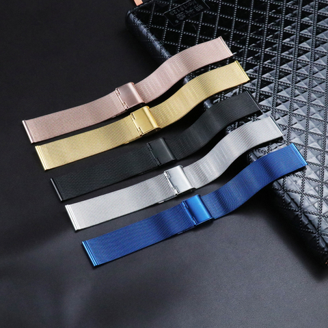 High Quality Watch Band 8mm 10mm 12mm 14mm 16mm 18mm 20mm 22mm 24mm Stainless Steel Men Women Mesh Wristband Replacement Strap ► Photo 1/6