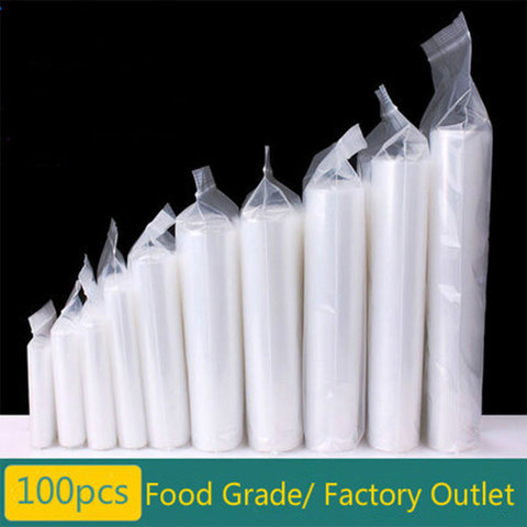 100pcs/lot Thickness 12 Wires Food Bags Various Sizes Clear Self Sealing Plastic Packaging Bags Zip Lock Poly Bags Zipper Bag ► Photo 1/6