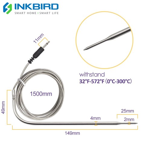 Digital Grilling Cooking BBQ Smoker Thermometers Food-grade Stainless Meat Probe Only for Inkbird Thermometer IBT-4XS ► Photo 1/5