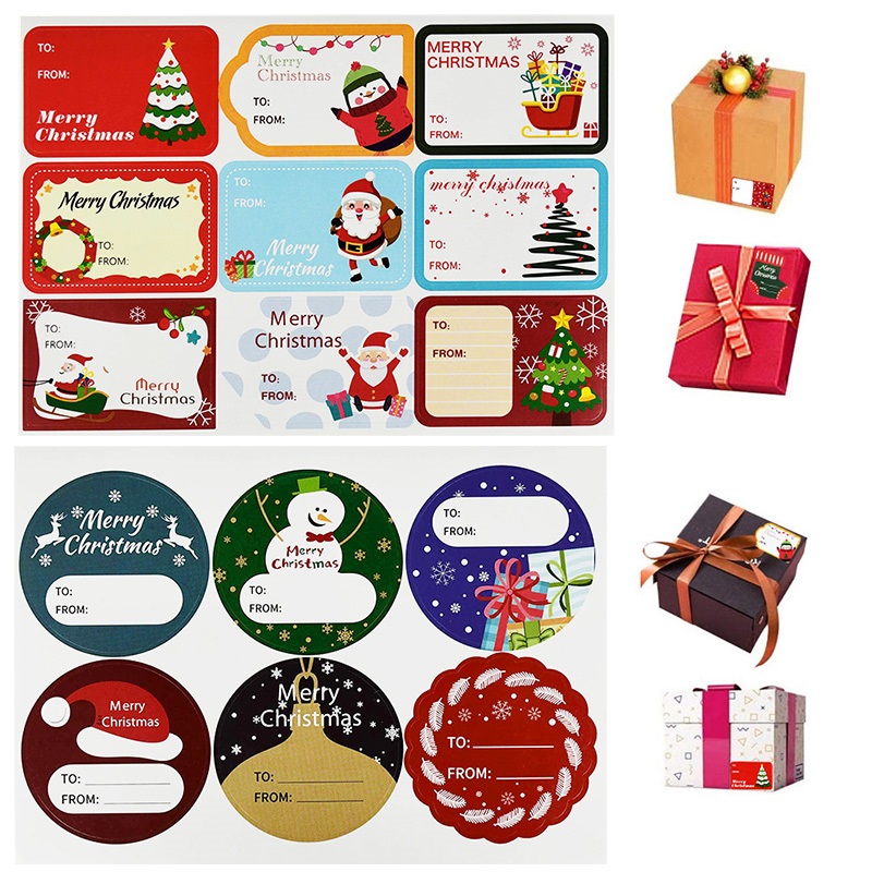 Tag Sealing Package Label Gift Paper Sticker Merry Christmas Xmas Ornament 