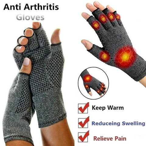 Women Men Arthritis Compression Gloves Fingerless Joint Pain Relief Rheumatoid Osteoarthritis Hand Wrist Support Therapy Mittens ► Photo 1/6
