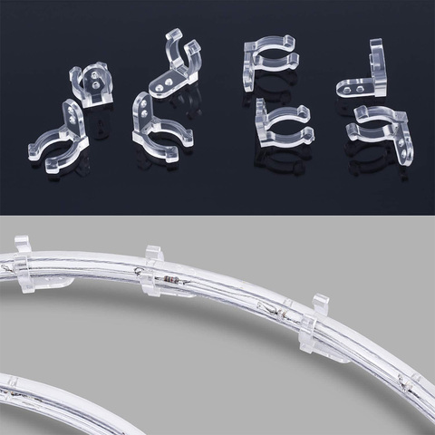 40Pcs LED Strip Light Clip Round Transparent Plastic Cable Buckle Strip Lamp Hose Connector ► Photo 1/6