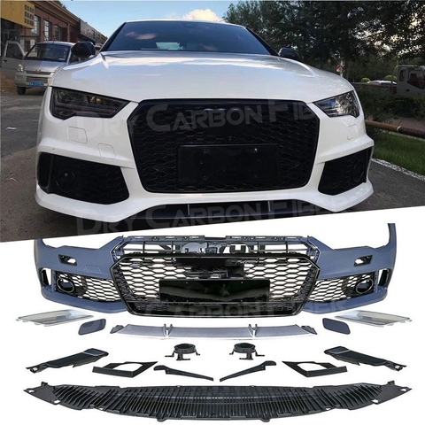 PP car body kit  Unpainted Auto Front Bumper rear diffuser side skirts racing grills for Audi A7 RS7 style 2015 2016 2017 2022 ► Photo 1/6