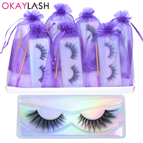 OKAYLASH 5D Reusable Mink False Eyelashes Handmake Wispy Fluffy Makeup Lashes Supplier Natural Cilia Vendors ► Photo 1/6