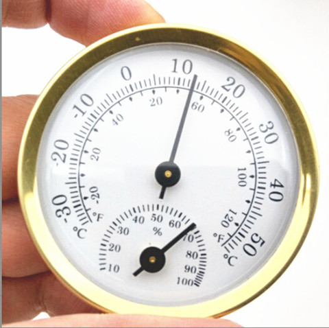 Household Mini 57mm Aluminum Alloy Metal Thermometer Hygrometer for Sauna Room Temperature Humidity Meter ► Photo 1/6