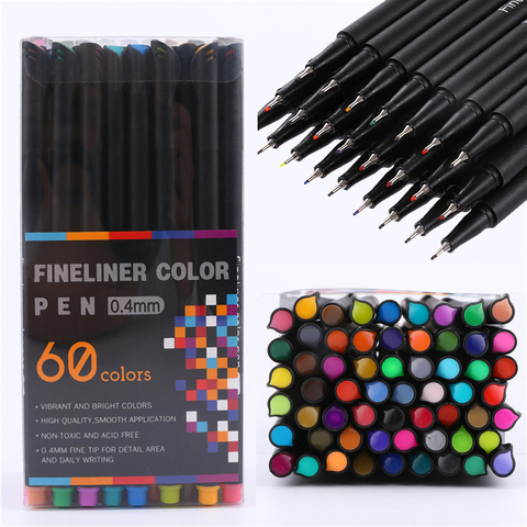 Colored Fine Liner Pen Set Bullet Journal Pen 0.4mm Micron Fineliners Drawing Sketch Marker Tiralineas Art Markers Brashpen ► Photo 1/6