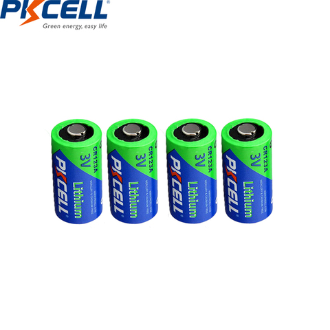 4pcs Pkcell 3V CR123A CR 123A 1500mah Lithium battery cell CR123 CR17335 CR17345 16340 LiMnO2 dry primary battery for camera ► Photo 1/6