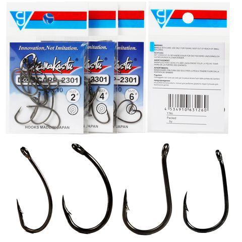 Carbon Steel Carp Hooks Teflon Coating Carp Fishing Hooks Wide Gape with Micro Barb Matt Black Yn Hook for Coarse gamakaTSU ► Photo 1/6