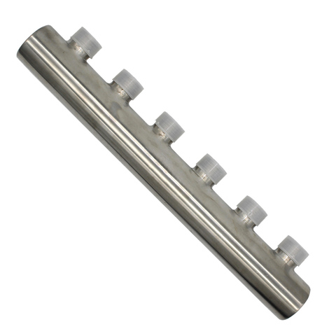 3/4*1/2 Stainless steel Water Distribution Manifold for Underfloor Heating System(2-12 port) One end open one end closed ► Photo 1/3