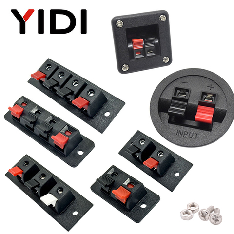 2pcs 6pcs 10pcs 2 3 4 Positions Connector Terminal Push In Jack Load Spring 4 Poles Audio Speaker Terminals Plug Socket Clip ► Photo 1/6