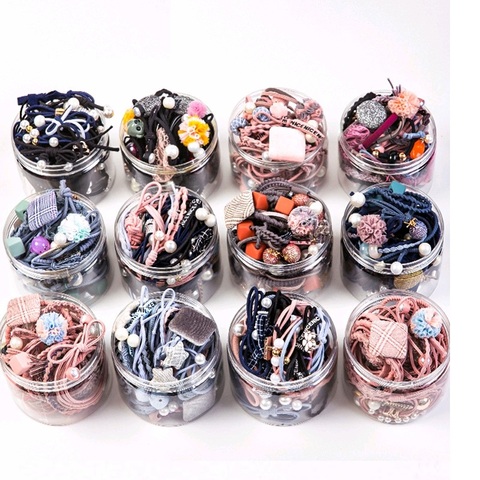8/9/12/16/25PCS Pure and Fresh Sweet starry sky Series Maiden Elastic Hair Bands Ribbon Flowers Pentagram Rabbit ears Hair Clips ► Photo 1/6