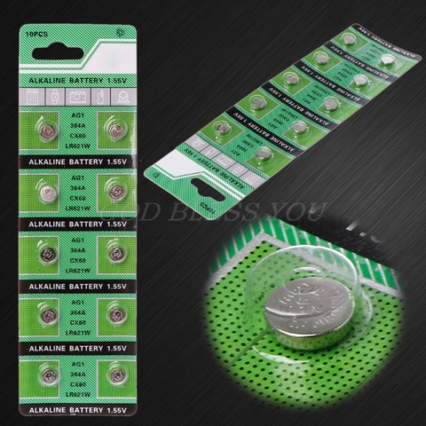 10PCS Watch Battery AG1 1.55V 364 SR621SW LR621 621 LR60 CX60 Alkaline Button Coin Cell Batteries Drop Shipping ► Photo 1/6