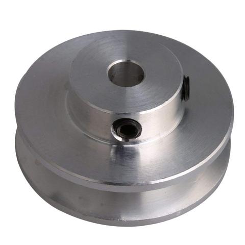 31x15x6MM Silver Aluminum Alloy Single Groove 6MM Fixed Bore Pulley for Motor Shaft 3-5MM PU Round Belt ► Photo 1/3