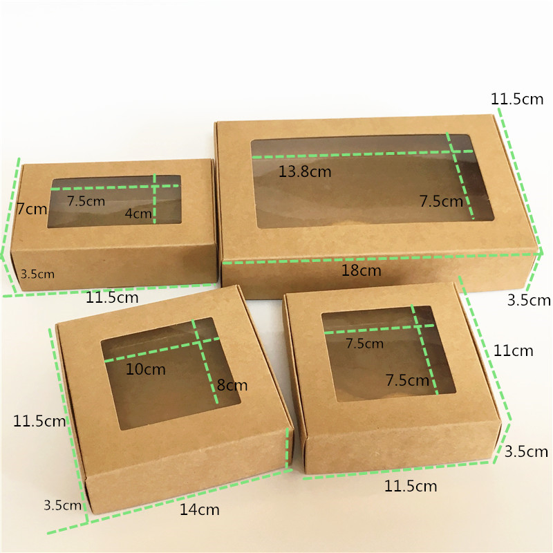 30Pcs/lot Natural Kraft paper gift packaging box,small craft box folding  kraft paper,brown handmade