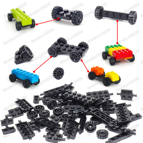 City Building Block Wheel Shaft Plate Accessories Diy Racing Car Military Vehicle Technology Classic Cars Figures Moc Child Toys ► Photo 1/6