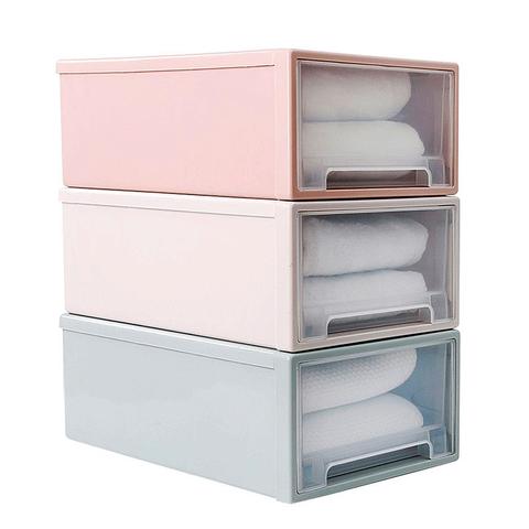 Household Plastic Transparent Stackable Drawer Storage Box Container Organizer Sundries Storage Basket Underwear Storage Bag ► Photo 1/6