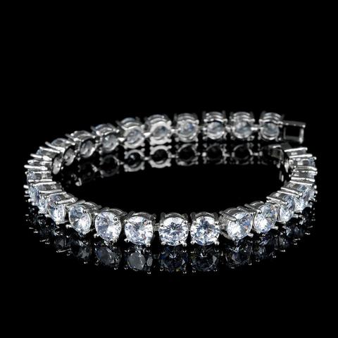 S925 Sterling Silver Bracelet Cubic Zirconia Tennis Bracelet Stone Size 3mm 4mm 5mm 6mm Party Anniversary Engagement Birthday ► Photo 1/1