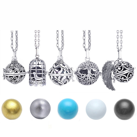 Mexico Chime Music Angel Ball Caller Locket Necklace Vintage Pregnancy Necklace for Aromatherapy Essential Oil Pregnant Women ► Photo 1/6
