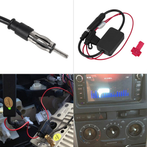 High Quality Black 12V Car Automobile Radio Signal Amplifier ANT-208 Auto FM Antenna Booster# ► Photo 1/6