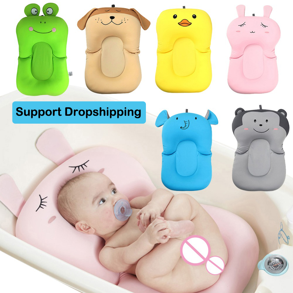 Baby Shower Bath Tub Pad Non-Slip Bathtub Seat Support Mat Newborn Security  Bath Support Cushion Foldable Soft Pillow Bath Tub - AliExpress