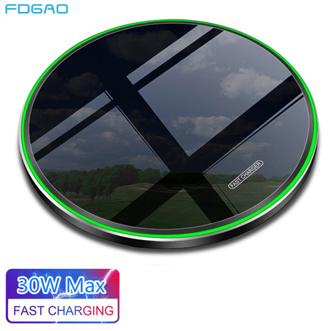 30W Qi Wireless Charger Induction Charging Dock Station Fast Charging Pad For iPhone 12 11 XS XR X 8 Samsung S20 S10 Note 20 10 ► Photo 1/6