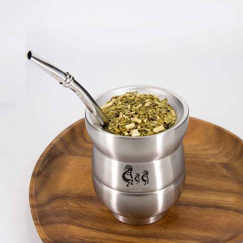 Yerba Mate Gourds Stainless Steel Calabash Cups Kits Double Wall Heat Insulation Mug With Straw And Cleaning Brush ► Photo 1/1