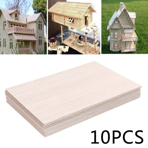 10pcs/set Wooden Plate Model Balsa Wood DIY House Ship Aircraft DIY Material Balsa Toys Carving Latest Plate ► Photo 1/6