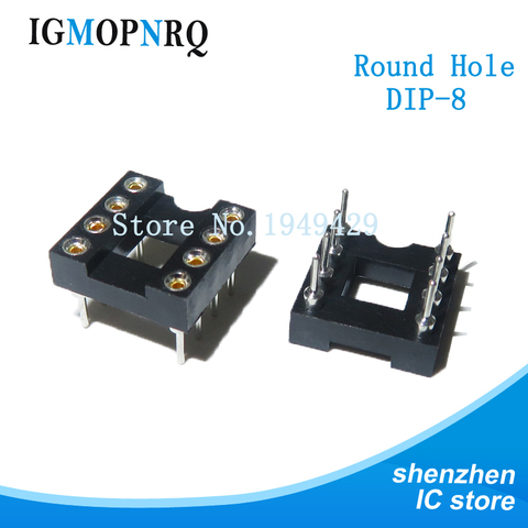 20pcs Round Hole 8 Pins 2.54MM DIP IC Sockets Adaptor Solder Type 8 PIN IC Connector New original ► Photo 1/2
