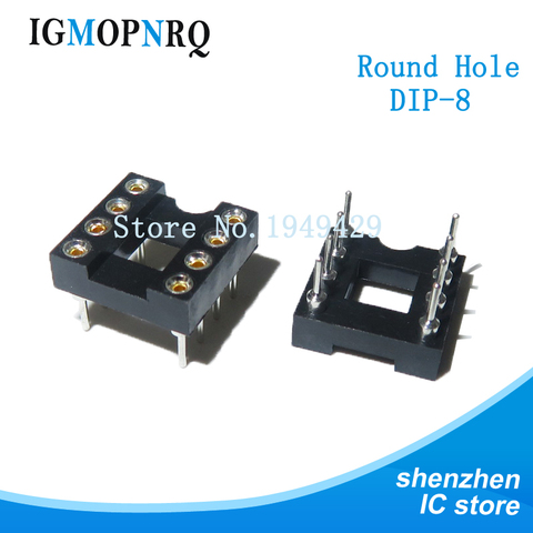20pcs Round Hole 8 Pins 2.54MM DIP IC Sockets Adaptor Solder Type 8 PIN IC Connector New original ► Photo 1/2