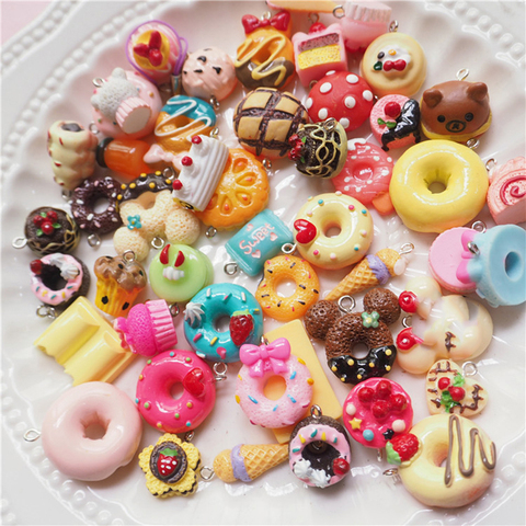 30Pcs/Set Mini Kawaii Mix Resin Food Charms Necklace Donut Cake Ice Cream  Pendant For DIY Decoration Keychain Charms - Price history & Review, AliExpress Seller - Ali-ladieswear Store