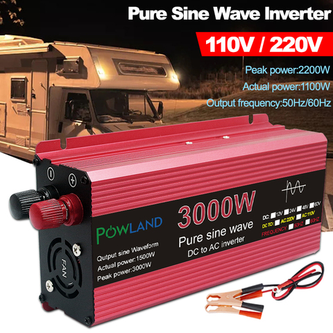Pure Sine Wave Inverter DC 12V 24V To AC 110V 220V Voltage 800W 1600W 2200W 3000W Transformer Power Converter Solar Car Inverte ► Photo 1/1