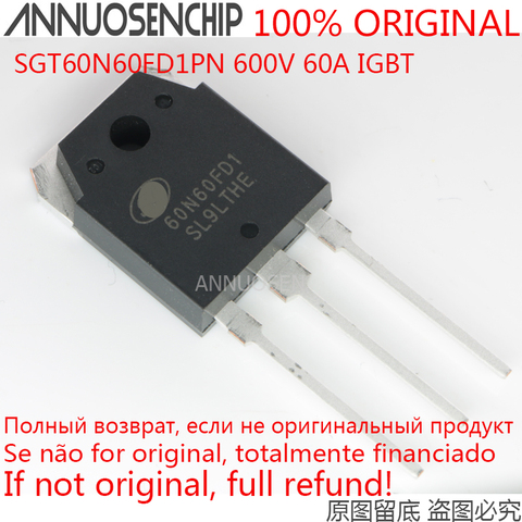 5PCS SGT60N60FD1PN 60N60FD1 TO-3P (instead of FGH60N60SMD ) IGBT 60A 600V Free Shipping 100% New Original in Stock ANNUOSENCHIP ► Photo 1/5