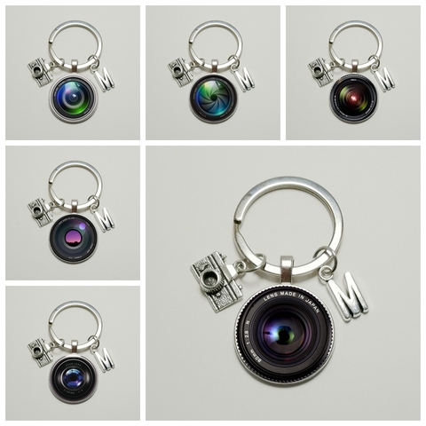Popular  26 Letter Name Keychain Camera Pendant with SLR Lens Photographer Personality Jewelry ► Photo 1/6