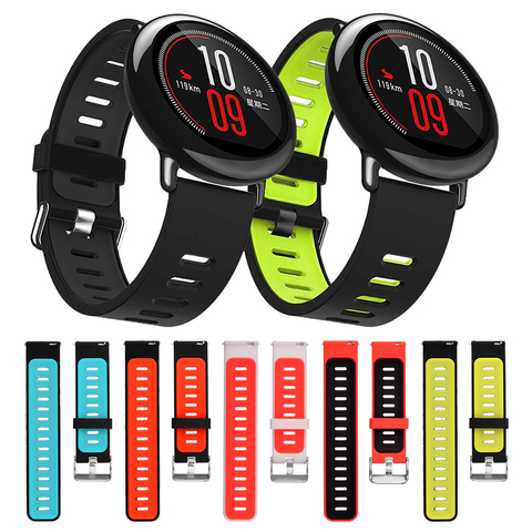 Dual Colors Silicone Strap for Huami Amazfit Pace /Stratos 3 2 2S Watchband Sport Strap Bracelet Replacement Band ► Photo 1/6