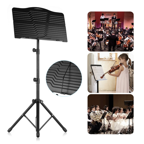 Portable Metal Music Stand Adjustable height Detachable Musical Guitar Instruments for Piano Violin Guitar Sheet Music Black ► Photo 1/5