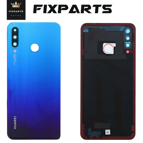 Originlal Back Glass Huawei P30 Lite Battery Cover Rear Door Housing Case with Camera Lens Huawei Nova 4e P30 Lite Battery Cover ► Photo 1/6
