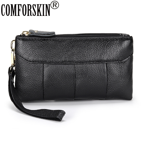 COMFORSKIN Luxury Cowhide Women Day Clutches Fashion Soft Style Double Compartment Girl's Clutch Bags Dropshipping Messenger Bag ► Photo 1/6